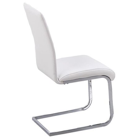 Best Master Furniture Best Master Furniture T01 White Chairs Exe Modern Chrome Dining Side Chairs; White - Set of 2 T01 White Chairs